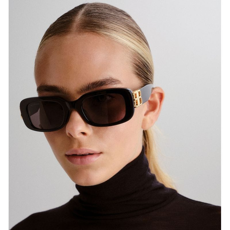 Shop Balenciaga BB0310SK Sunglasses Black/Grey | Afterpay