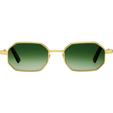 L.G.R Axum - Gold and Spotted Havana/Vintage Green Gradient Photochromic Glass Lenses