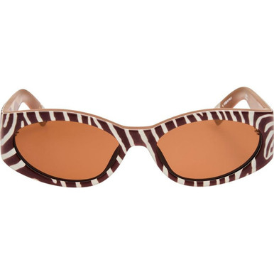 Jacquemus Ovalo Sunglasses Matte Brown White Zebra/Brown