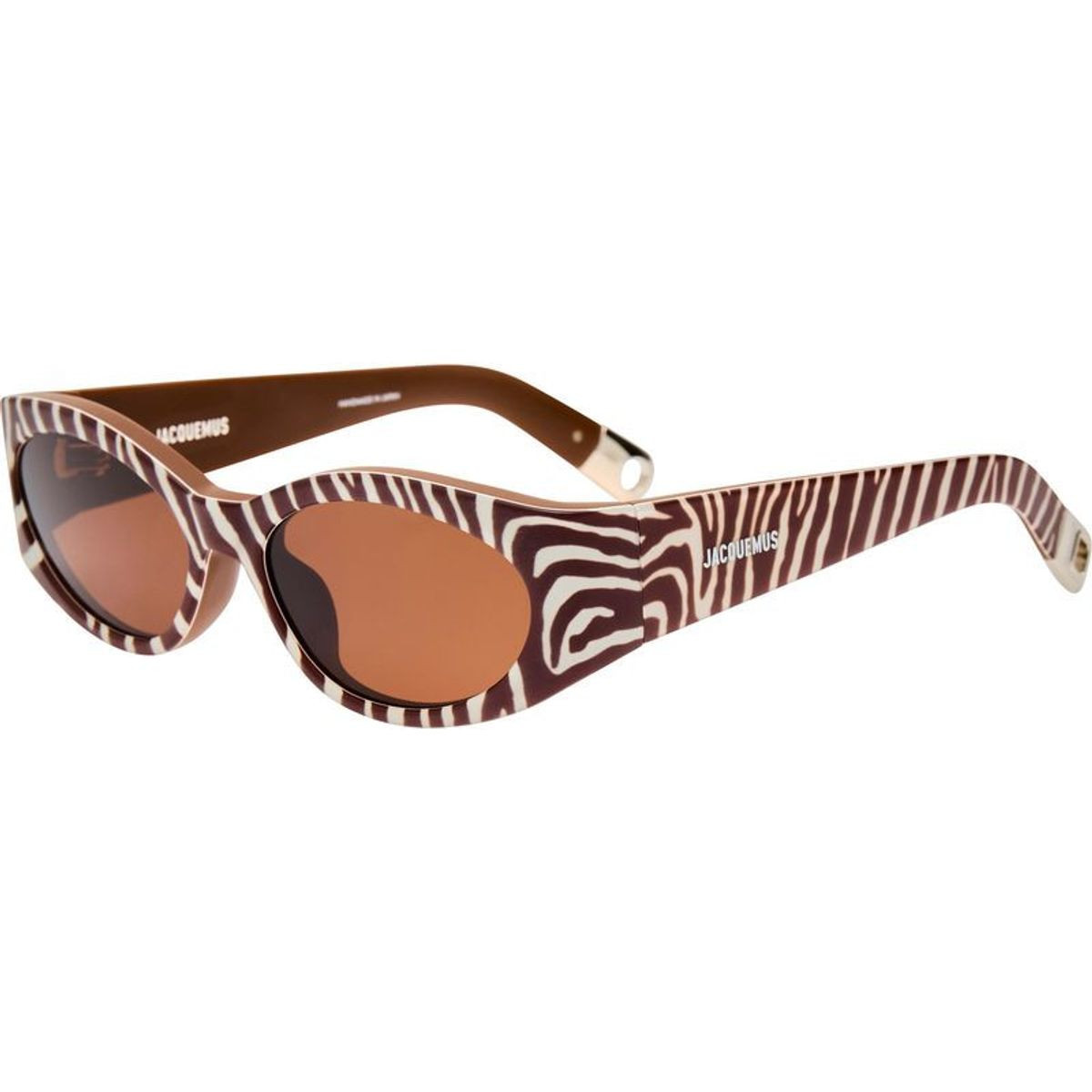 Jacquemus Ovalo Sunglasses Matte Brown White Zebra/Brown
