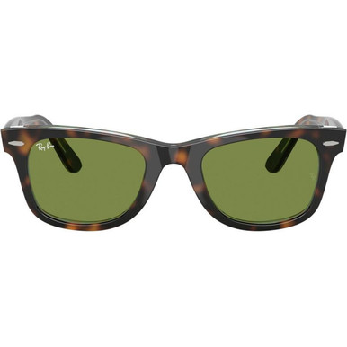 Ray-Ban Original Wayfarer RB2140 - Dark Havana on Multicolour/Green Glass Lenses 50 Eye Size