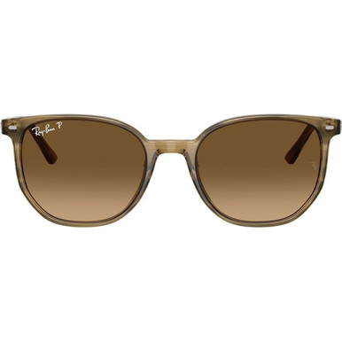 Ray-Ban Elliot RB2197 - Striped Green/Brown Gradient Polarised Glass Lenses 52 Eye Size