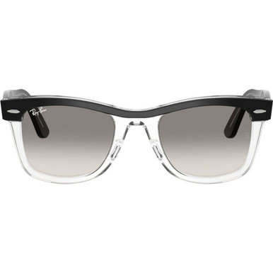 Black on Transparent/Grey Clear Gradient Glass Lenses