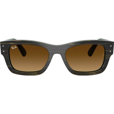Striped Green on Green/Brown Gradient Glass Lenses