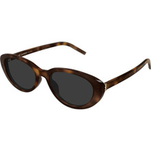 Shop Saint Laurent SLM154K Sunglasses Havana/Grey | Afterpay