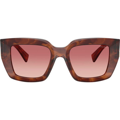 Miu Miu MUB05S - Striped Tobacco/Red Pink Gradient Lenses