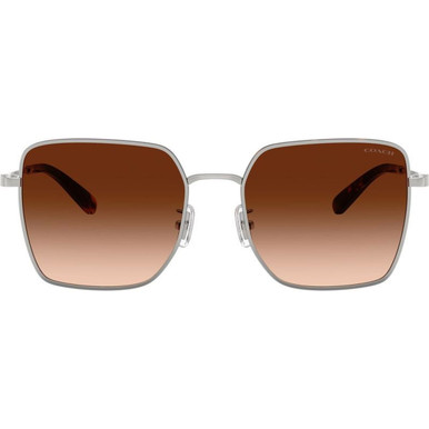 Silver and Dark Tortoise/Brown Gradient Lenses