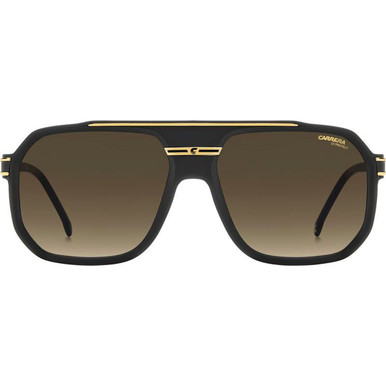 Carrera 1077/S - Matte Black and Gold/Brown Gradient Lenses