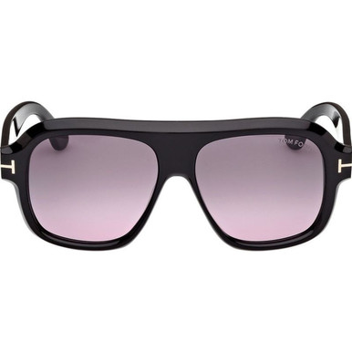 Tom Ford Rhonda 02 FT1324 - Shiny Black/Smoke Gradient Lenses