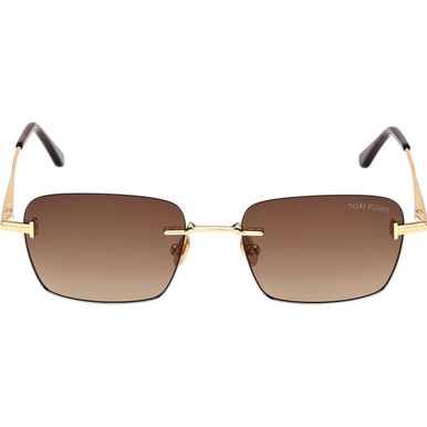 Tom Ford Jake 02 FT1354 - Shiny Deep Gold/Brown Gradient Lenses