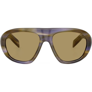 Prada PRC05S - Striped Laguna/Green Olive Lenses
