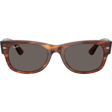 Ray-Ban Mega Wayfarer II RB0832S, Striped Havana/Dark Grey Glass Lenses