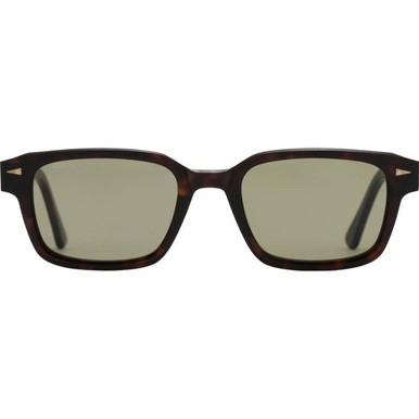 Shop the Ahlem Lombards Sunglasses Yellow Turtle/Light Khaki