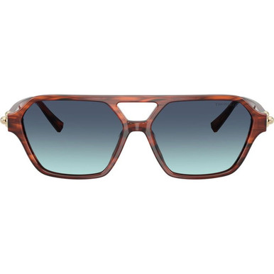 Tiffany & Co. TF4264U, Ruby Striped Havana/Blue Gradient Lenses