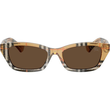 Burberry BE4488 - Check Sand/Dark Brown Lenses