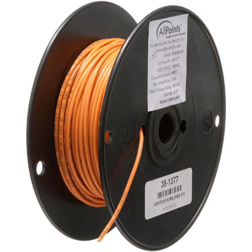 IGNITION WIRE (PER FT) 18 GA 250C ORANGE