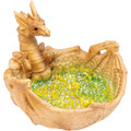 5in Bone Dragon Green Glittering Ashtray