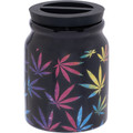 3.75In Large Ceramic Stash Jar - Weed Leafs