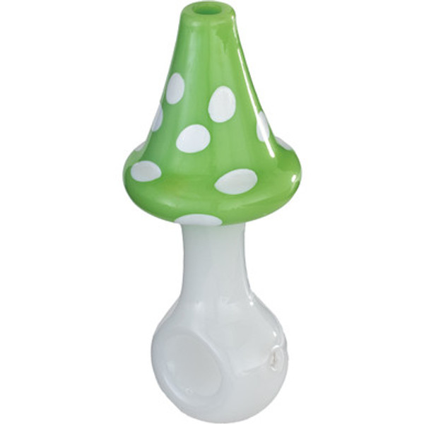 4" Milky Mushroom Hand Pipe - Green