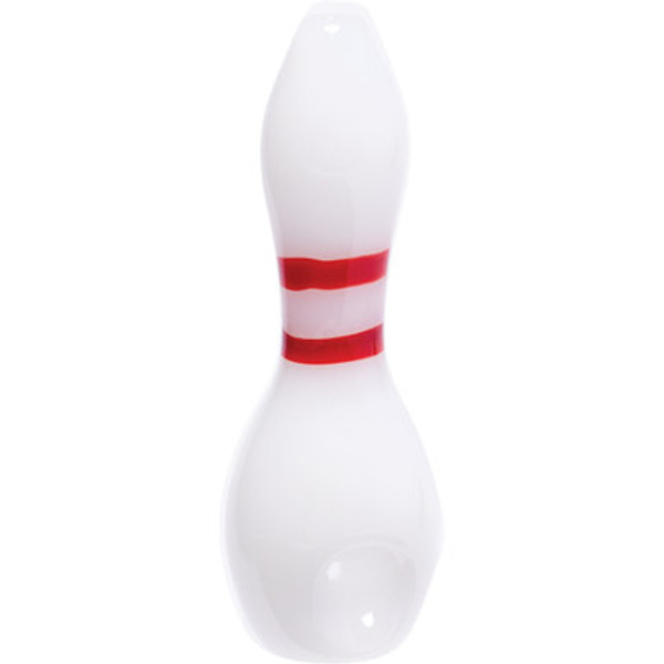 5in White Bowling Pin Glass Hand Pipe