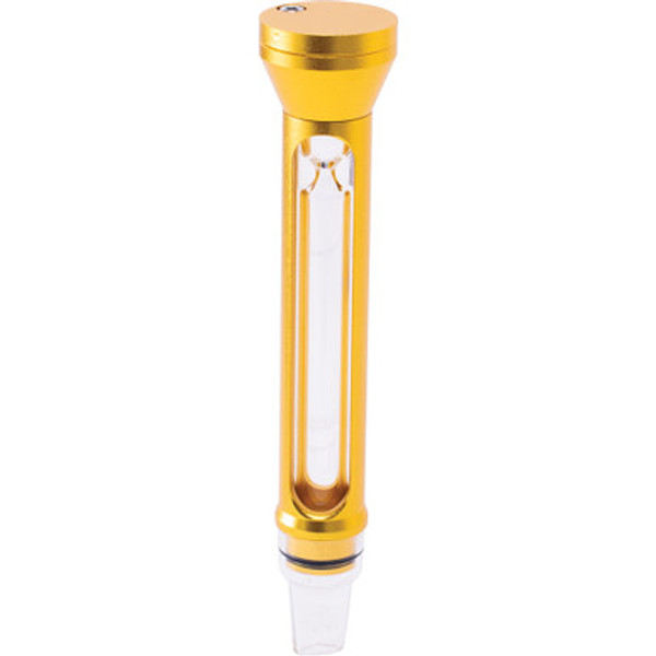 Gold Aluminium Chillium Glass Pipe