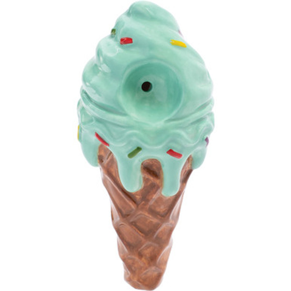 3.5" Mint Green Ice Cream Ceramic Pipe - Wacky Bowlz