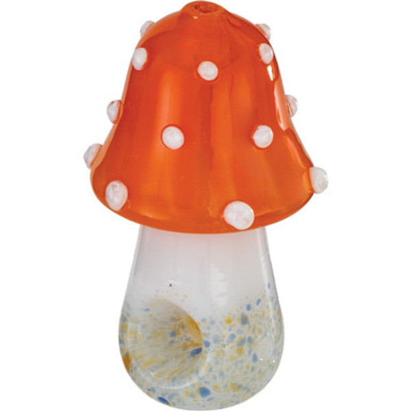 4" Polka Dot Mushroom Hand Pipe - Orange