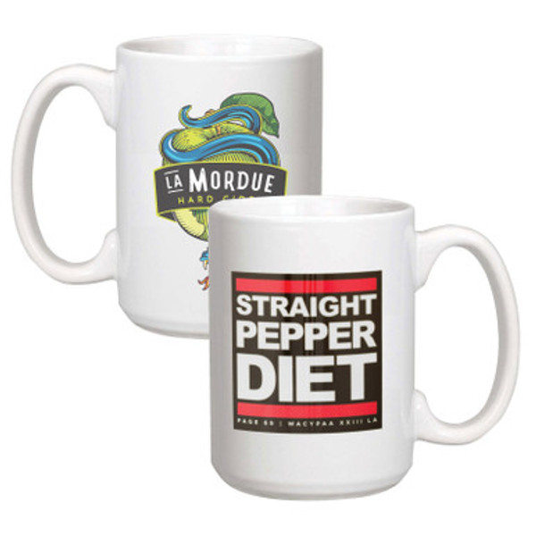 15 oz. Giant White Ceramic Mug w/Full Color Sublimation