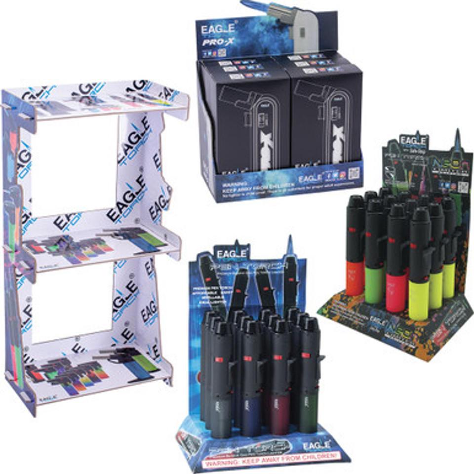 30Ct Mix Torch Lighters (L967, L990W, L980)