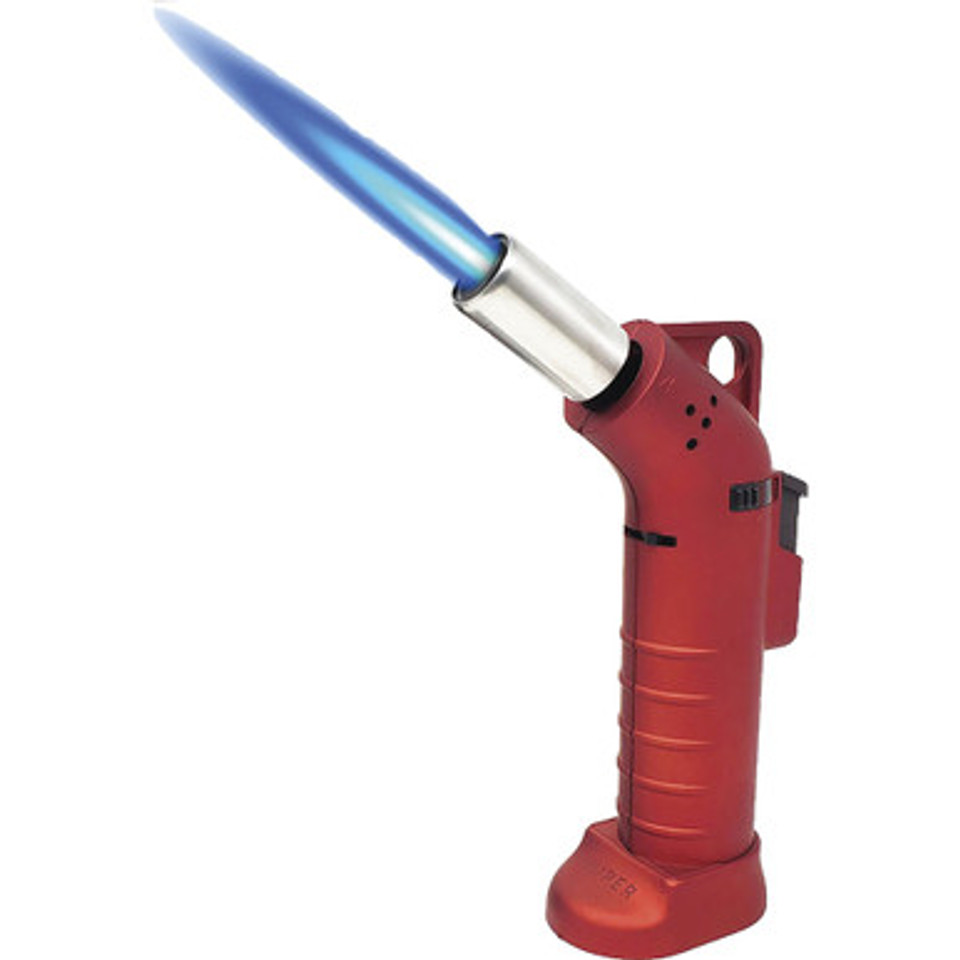 6Ct. Xuper One Torch Lighter.Black/Red Finish