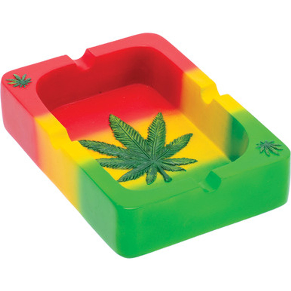 5.5in Rasta Leaf Playing Card Ashtray