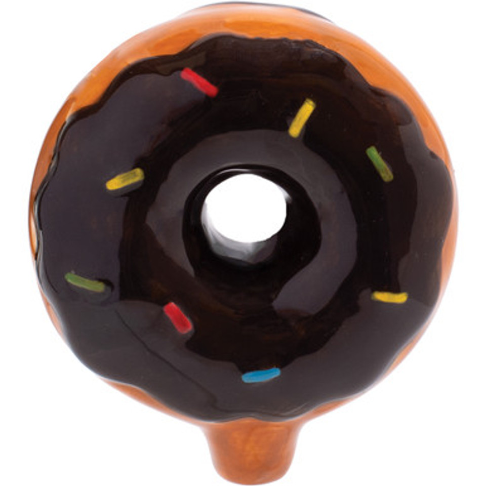 3.5" Chocolate Donut Ceramic Pipe - Wacky Bowlz