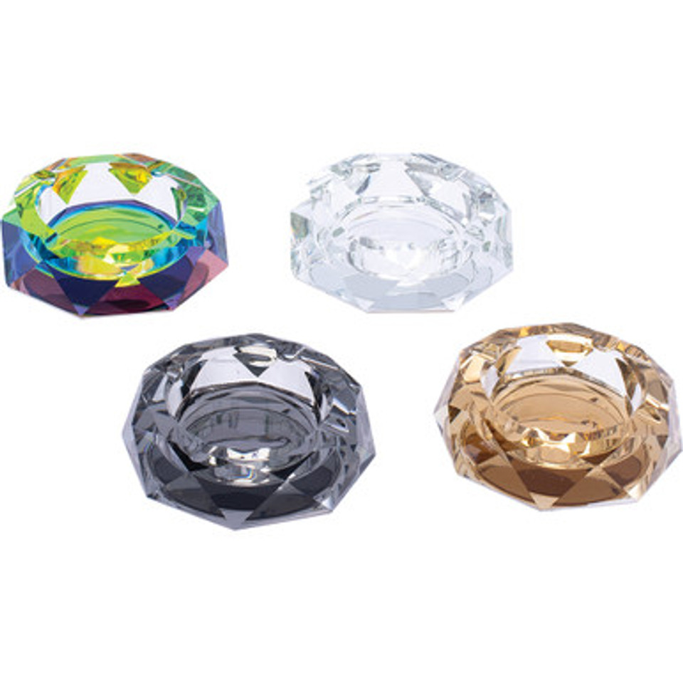 4ct Crystal Colorized Ashtray - 4in