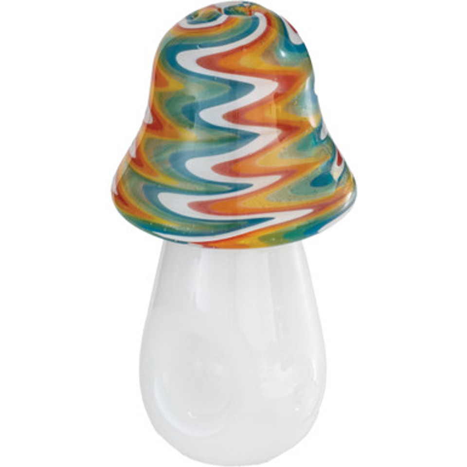 4" Mushroom Wig Wag Hand Pipe - Multi