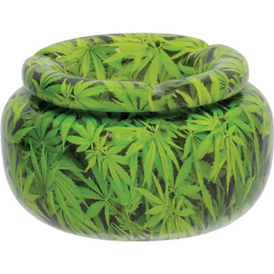 5in Moroccan Ceramic Ashtray - Green Leaves