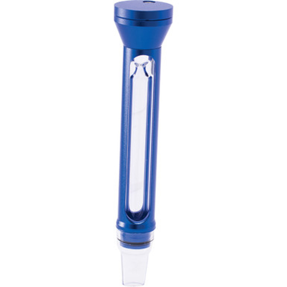 Blue Aluminium Chillium Glass Pipe