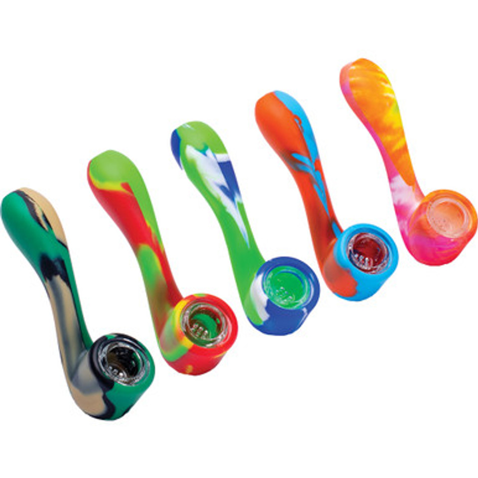 5Ct. 4.5In Sherlock Silicone Pipe - Random Color