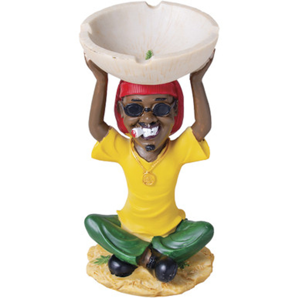 Medium Size Jamaican Man Ashtray 6" Yellow 