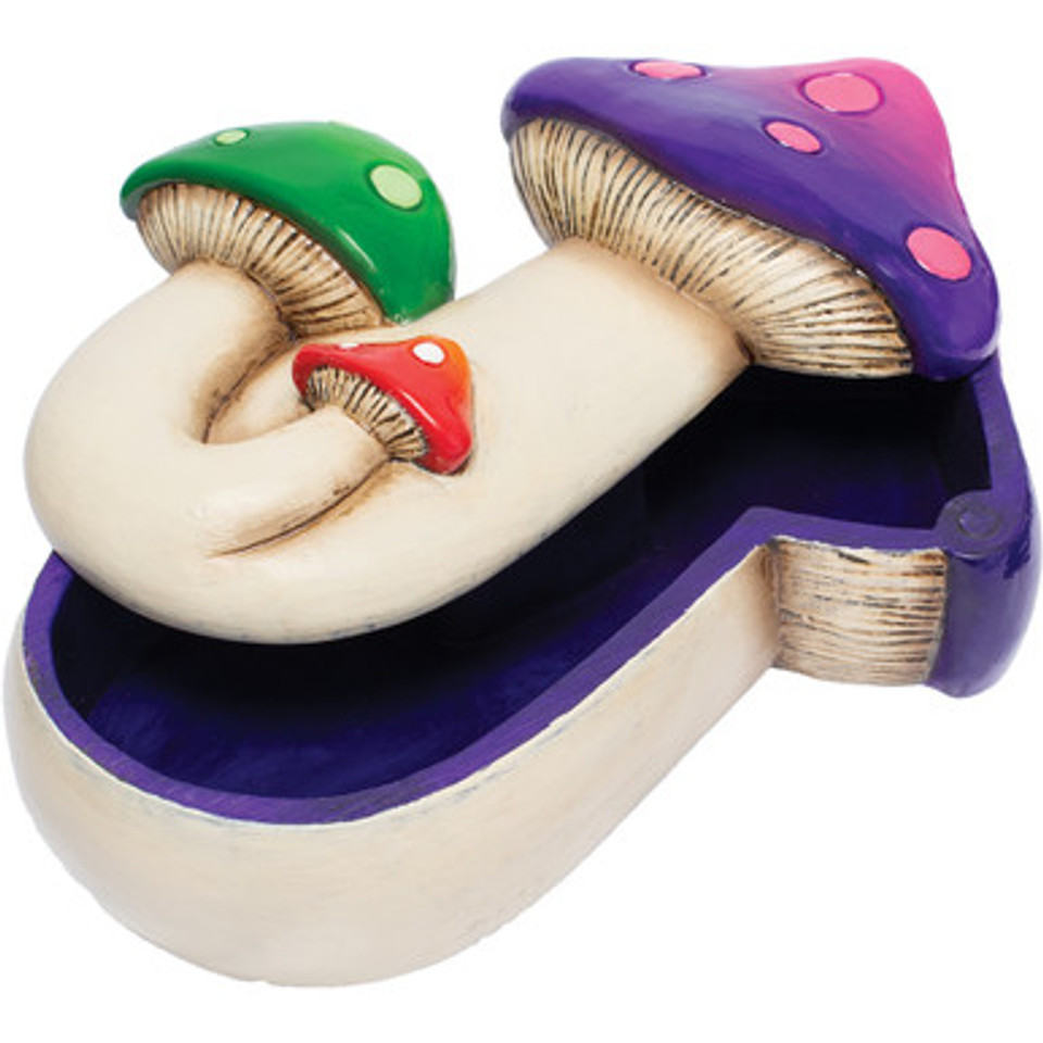 6In Large Multi Color Triple Mushroom Stash Box