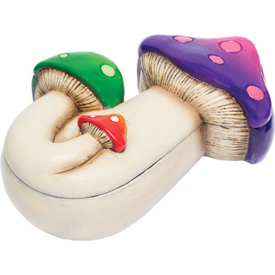 6In Large Multi Color Triple Mushroom Stash Box