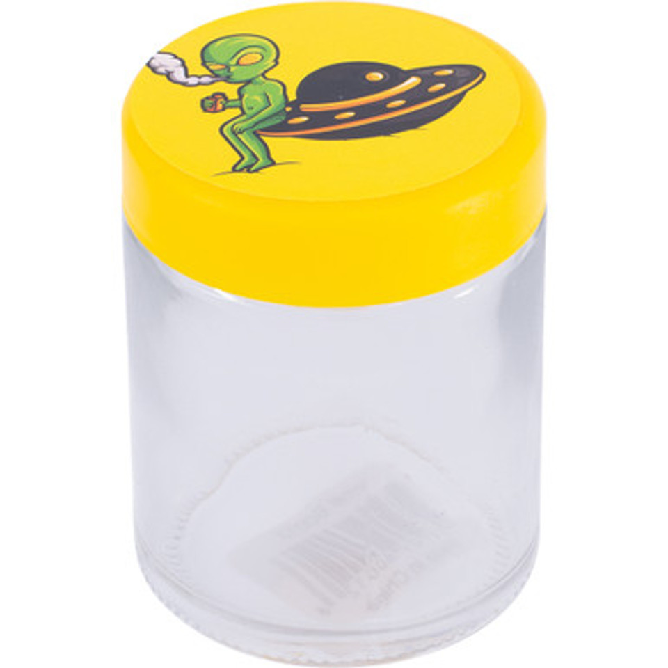 12Ct. 120Ml Large Alien Design Child Resistant Glass Jar