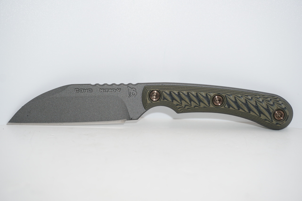 RMJ Coho- Small EDC Knife- Tungsten Gray- Black G-10 Handle