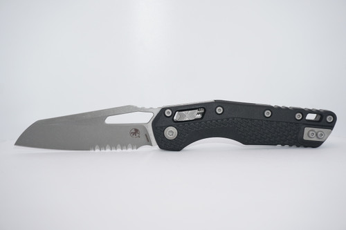 MSI- S/E TriGrip Polymer Black Apocalyptic Partial Serration- Microtech Knives