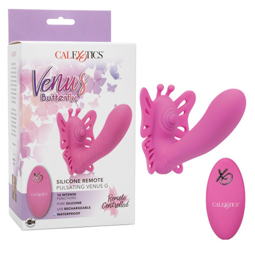Venus Butterfly Silicone Remote Pulsating Venus G - Pink with packaging