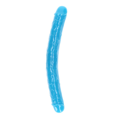 RealRock - 15" Inch Double Dong Glow in the Dark - Neon Blue