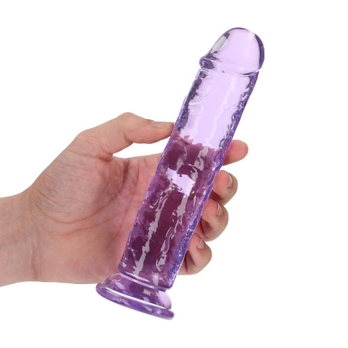 RealRock -7 Inch Straight No Balls - Purple in hand