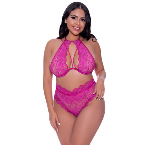 Exposed Halter & Lace Panty Set queen front