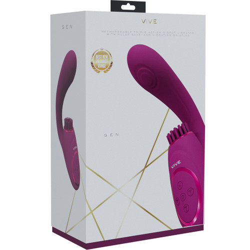 Gen Triple G-Spot Vibrator with Pulse Wave - Pink in box