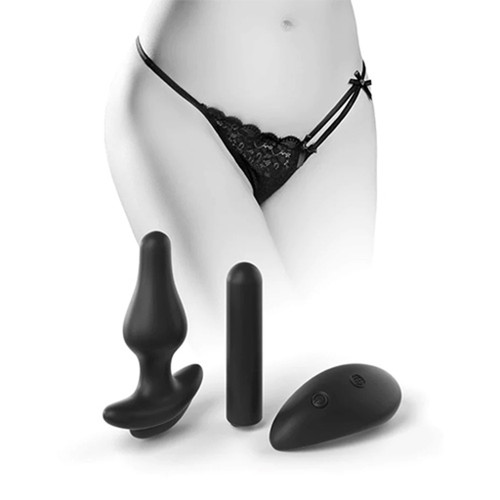 Remote Bowtie Panty w/Plug Sm-Lg