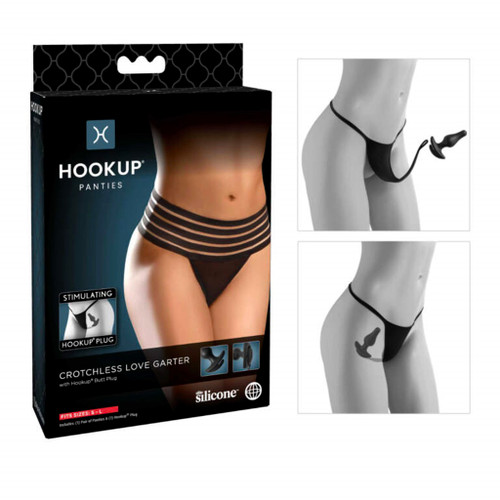 Crotchless Love Garter with Butt Plug Sm-Lg box